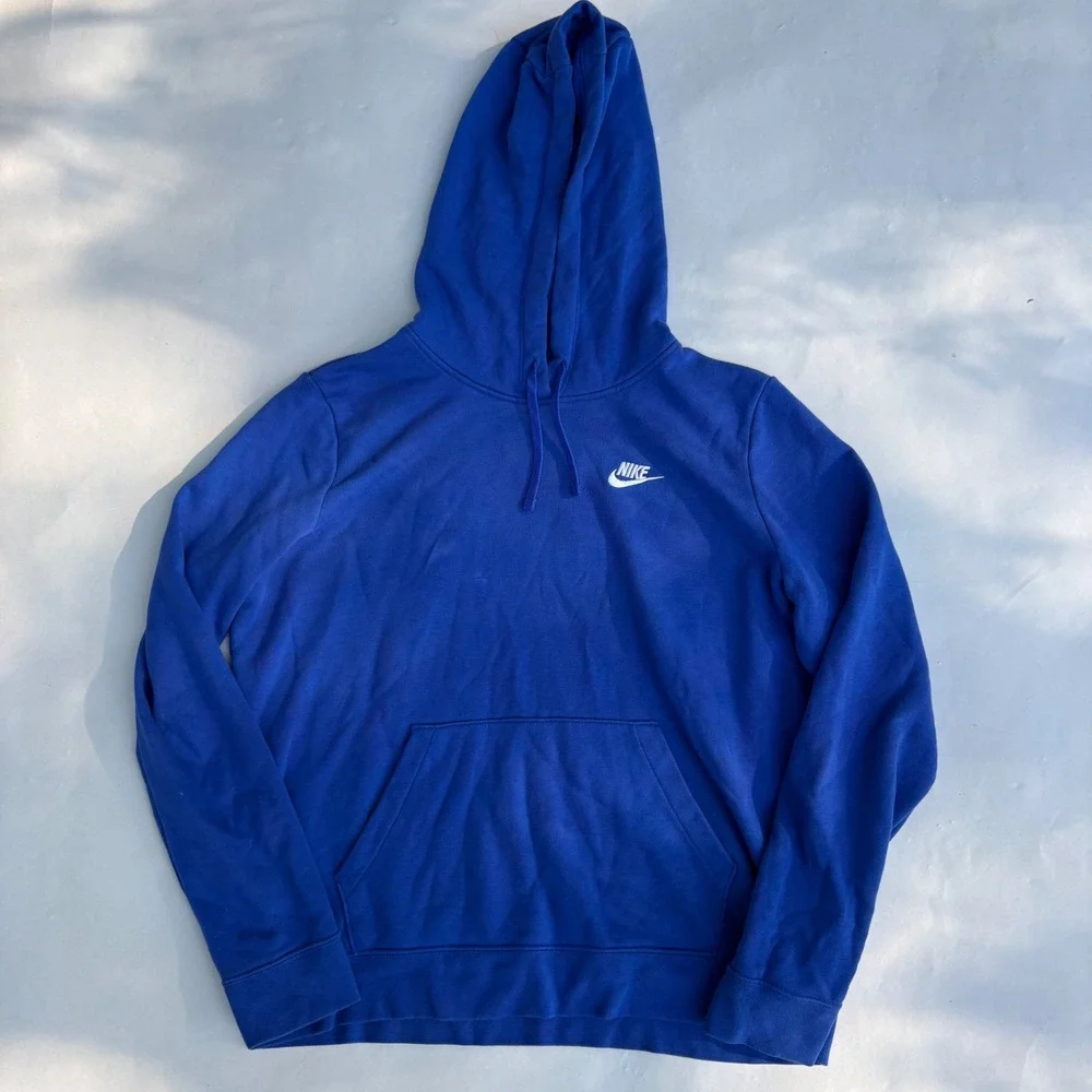 Nike Sportswear Club Fleece Pullover Hoodie Royal Blue DQ5793-480 Mens Large
